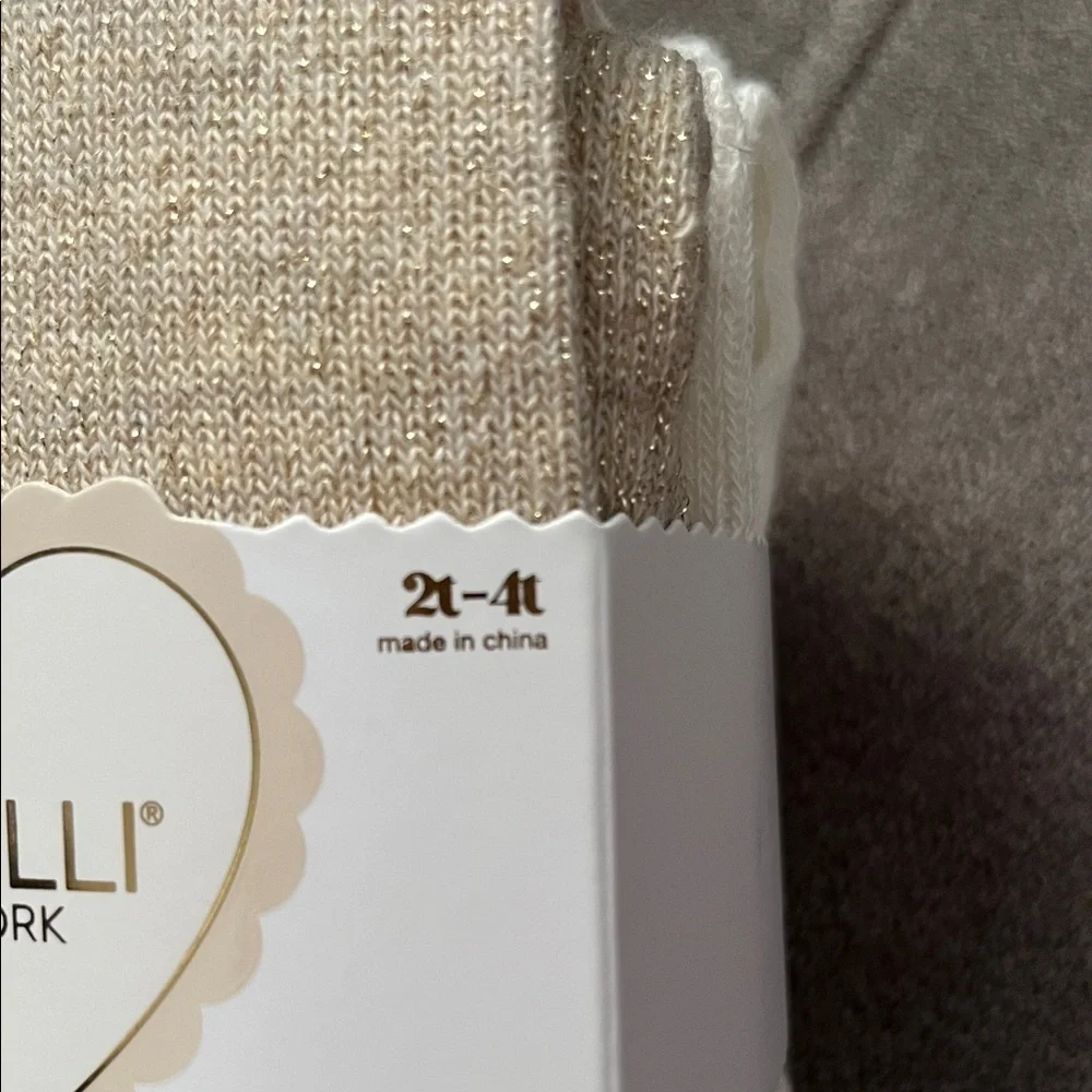 Capelli of New York Cream Cotton Blend Tights